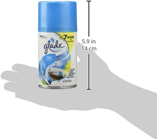 Vista 3 de Glade Recambio automático en aerosol, Clean Linen 6.2 oz (paquete de 6)