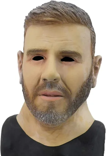 Vista 2 de HENGYUTOYMASK Máscara de látex realista masculina para adultos, aspecto humano, máscara de celebridad, disfraz de carnaval, fiesta, vestido elegante
