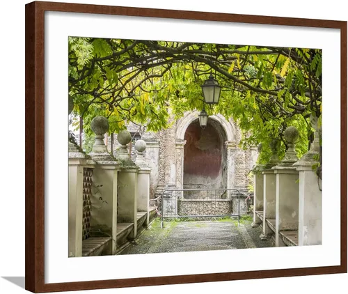 Vista 11 de ART.COM Impresión fotográfica de pared Italia, Lazio, Tivoli, Villa d'Este. Pasarela en los jardines de Villa d'Este. sobre marco negro por Julie