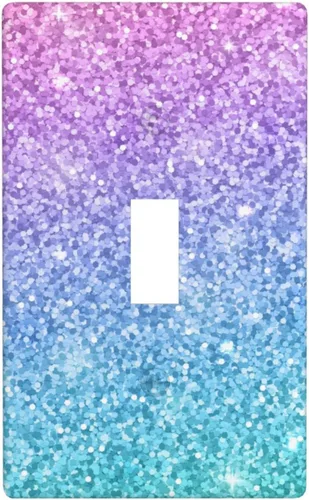 Vista 17 de Cubierta para interruptor de luz, placas de pared rosa y azul, 2 bandas, 1 paquete