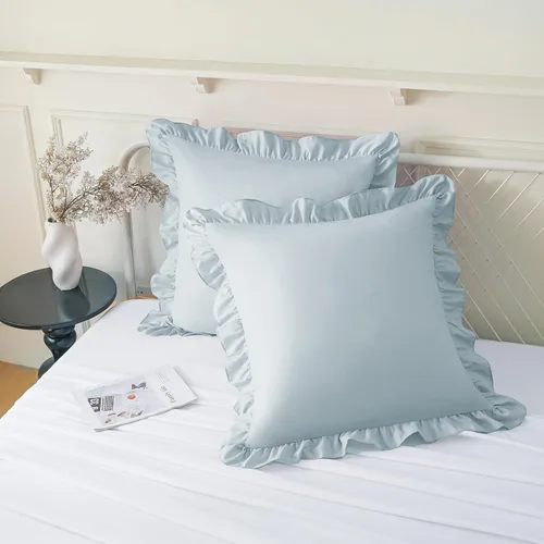 Vista 9 de KKJIAF Paquete de 2 fundas de almohada con volantes de 18 x 18 pulgadas