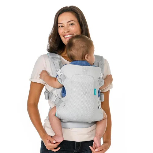 Vista 9 de Infantino Flip Luxe - Portabebés convertible 4 en 1, portabebés ergonómico para bebés a niños pequeños, soporte lumbar actualizado, tela de espiga