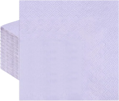 Vista 10 de 50 servilletas de cóctel de 3 capas de color azul bebé, servilletas de postre, servilletas de papel desechables para bodas, fiestas de cumpleaños