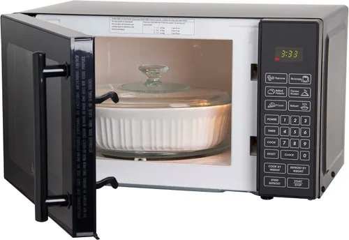 Vista 7 de Avanti MT81K1BH Horno microondas compacto de 700 vatios con 6 ajustes de cocción preestablecidos, descongelación de velocidad, panel de control