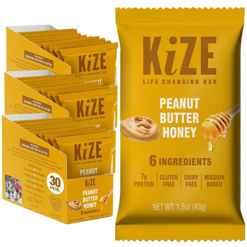 Vista 33 de KiZE Energy Bars - Barras energéticas de reemplazo de comidas con alto contenido de proteínas, a base de mantequilla de almendras, sin gluten, sin