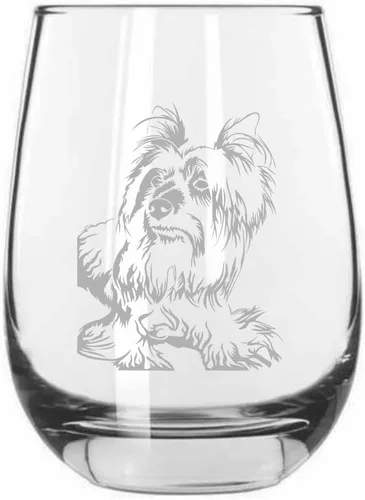 Vista 497 de Shar Pei (chino) - Vaso de vino sin tallo grabado para perro, 15.25 onzas