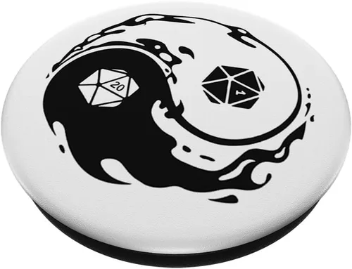 Vista 2 de Cute Yin Yang - Juegos de mesa de dados poliédricos PopSockets intercambiables PopGrip