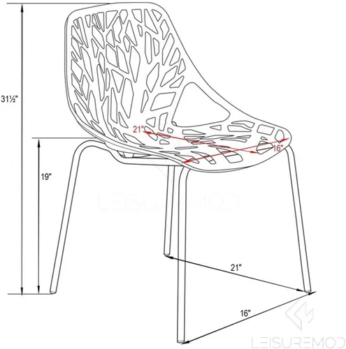 Vista 3 de LeisureMod Silla de comedor moderna de menta con patas cromadas