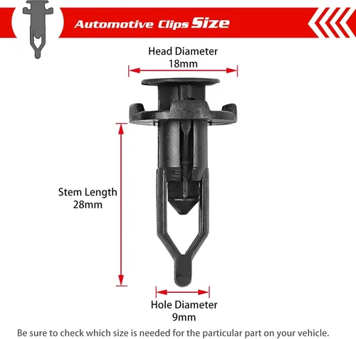 Vista 2 de OTUAYAUTO 50 clips de sujeción de parachoques para guardabarros, OEM # 52161-02020 clips automotrices de nailon tipo empuje de 0.316 pulgadas