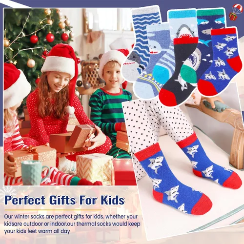 Vista 59 de Eocom 6 pares de calcetines de invierno cálidos de lana para niños y niñas