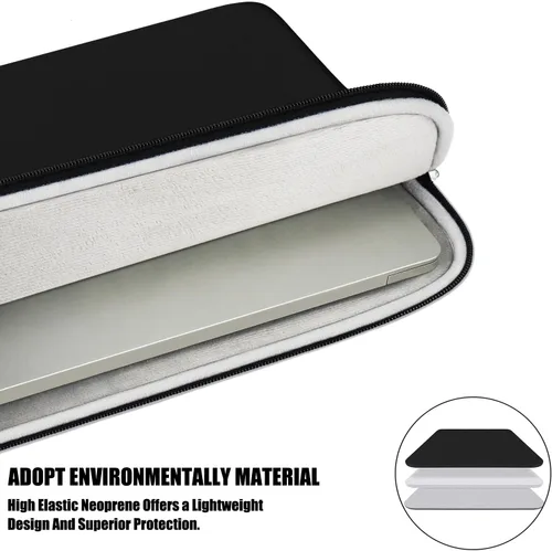 Vista 5 de Funda para portátil de 15.6 pulgadas, maletín resistente para viajes con asa y bolsillos extra, funda protectora para computadora compatible con HP