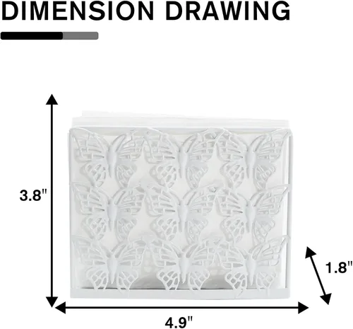 Vista 3 de Servilletero para mesa, marco de metal de mariposa, soporte de decoración de mesa de comedor, dispensador de servilletas ideal para mesas de cocina