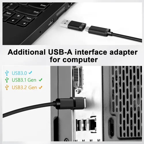 Vista 4 de Kuject Cable de enlace de 16 pies para Quest 3S/3, Quest 2/Pro, Pico 4, accesorios de auriculares de realidad virtual para juegos Rift S/Steam VR