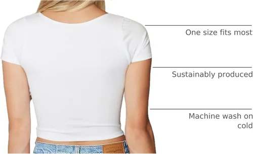 Vista 175 de Lojobands Camiseta corta ajustada para mujer, hecha en Estados Unidos, talla única