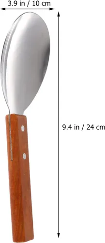 Vista 5 de 2 espátulas japonesas de arroz versátil antiadherente para servir con mango de madera, cucharada de tofu para el hogar y la cocina, grande