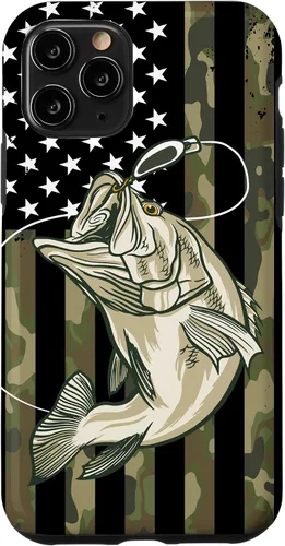Vista 27 de Funda de camuflaje para iPhone 16, diseño de bandera estadounidense, pescador, pescador, camuflaje