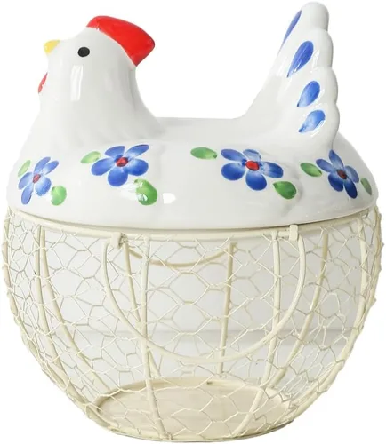 Vista 8 de Cesta de almacenamiento de huevos de estilo granja/cestas decorativas de almacenamiento de cocina