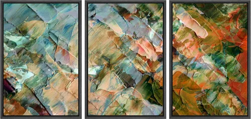 Vista 166 de wall26 Lienzo enmarcado para pared, juego de arte de acuarela pastel, paisaje rural, ilustraciones con formas abstractas, arte moderno, decorativo