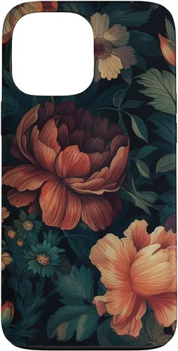 Vista 24 de Vintage Dark Flower Pattern Moody Floral Case for iPhone 17