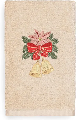 Vista 7 de Toalla de mano bordada de lujo 100% algodón turco, racimo de acebo de Navidad