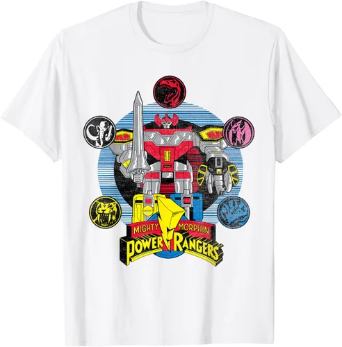 Vista 53 de Power Rangers Camiseta Megazord Asfalto