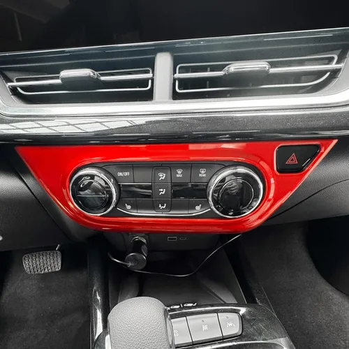 Vista 8 de YOUTOOCAR Cubierta de panel de botón de CA compatible con accesorios Chevrolet Trax 2024-2026 (patrón de fibra de carbono)
