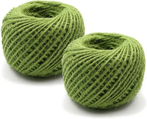 Vista 40 de Cuerda de yute verde de 54 yardas/rollo de 0.079 pulgadas, cuerda de cáñamo, cuerda gruesa fuerte, envoltura de cuerda gruesa, boda, manualidades