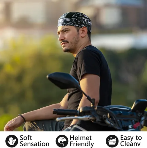 Vista 28 de Gorro con forro para casco de calavera, malla de enfriamiento para hombres y mujeres, se adapta debajo de los cascos