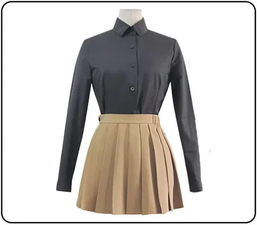 Vista 3 de Weixu Vestido de uniforme para mujer, disfraz de cosplay, falda JK para fiesta de Halloween