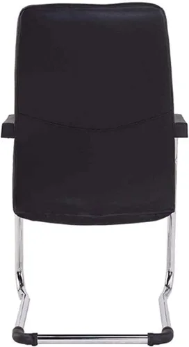 Vista 4 de Silla de computadora para reuniones de ocio, silla de oficina en casa, silla ergonómica, cómoda silla de cuero con lazo, silla de personal