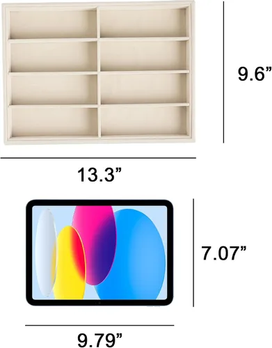 Vista 4 de Frebeauty 8-Slot Sunglass Organizer,Velvet Sunglass Holder for Drawer Beige