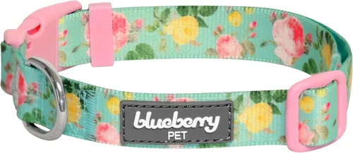 Vista 10 de Blueberry Pet 10+ Patrones Primavera Aroma Floral Collares, Collares Personalizados Turquesa