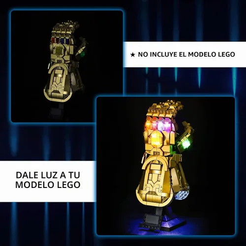 Vista 6 de YEABRICKS Luces LED para bloques de construcción de modelo Lego-76191 Marvel Infinity Gauntlet (el set de Lego NO está incluido)