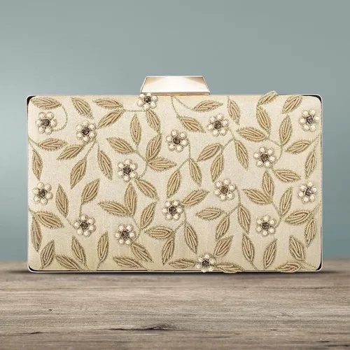 Vista 2 de Aheli Bolsos de mano indios para mujer, bolsos de noche hechos a mano para boda, fiesta nupcial