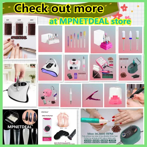 Vista 8 de MPNETDEAL Taladro eléctrico de uñas profesional e-File con pantalla digital LED, herramientas profesionales menicure para uñas acrílicas