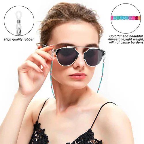 Vista 3 de ONESING 4-10 Pcs Eyeglass Chains for Women Eyeglasses String Holder Glasses Strap Eyewear Chain Glasses Cord Lanyard Gift
