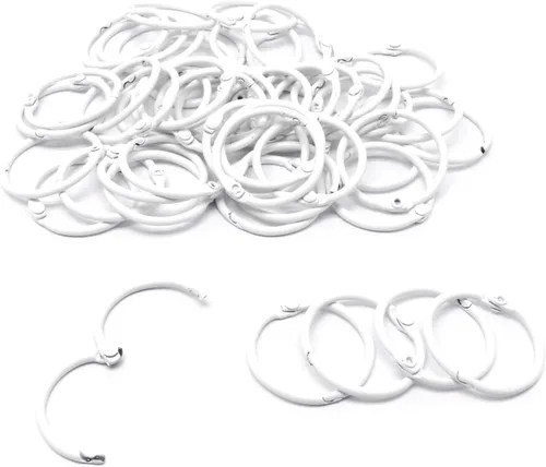 Vista 10 de Anillos pequeños para carpeta de 1 pulgada, anillos para libros 100 piezas, anillos para tarjetas flash, anillos para tarjetas de índice, anillos