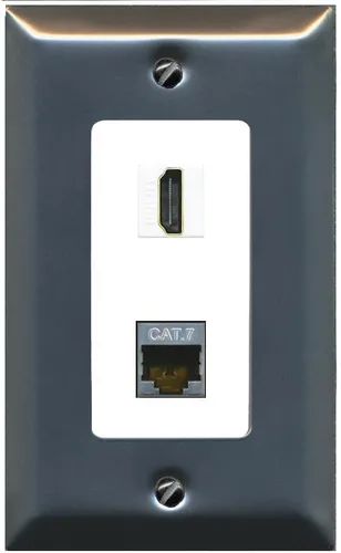 Vista 2 de RiteAV Placa de pared HDMI y Cat7 - 1 cuadrilla [negro/marfil]