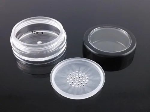 Vista 3 de yueton 10pcs Ventana Abierta Borde Negro 0.35 oz Vacío Plástico Transparente Polvo Compacto Contenedores Cosméticos