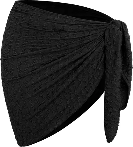 Vista 21 de ZAFUL - Pareo de mujer, pareo de playa, pareo transparente para bikini, pareo de gasa para traje de baño 0- Café