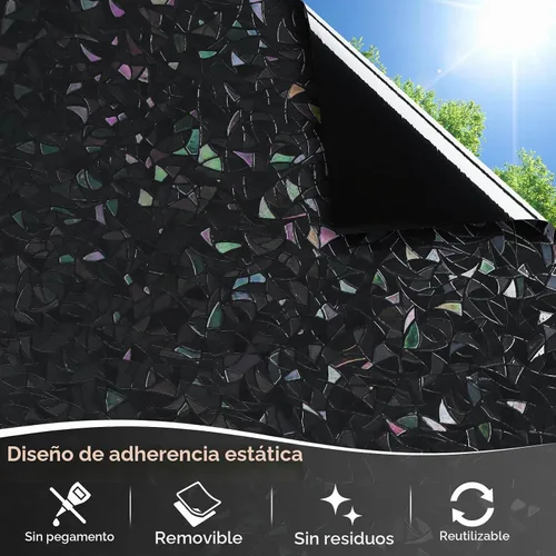Vista 6 de Haton - Lámina opaca polarizada para ventanas y privacidad, bloqueo de luz solar y rayos UV, para oscurecer habitaciones y control del calor