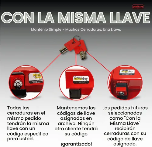 Vista 7 de Equipment Lock Co. Cerradura de puerta enrollable resistente con llave similar, modelo # HDRDL-KA