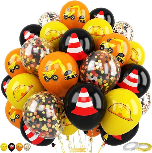 Vista 16 de Globos rosados y negros, 60 piezas de 12 pulgadas, color rosa intenso, rosa claro, negro, confeti, globos metálicos rosados para fiesta temática