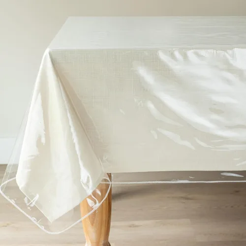 Vista 13 de Benson Mills - Mantel de plástico transparente resistente, 100% impermeable y a prueba de derrames de aceite, de PVC de vinilo, cuadrado, para mesas