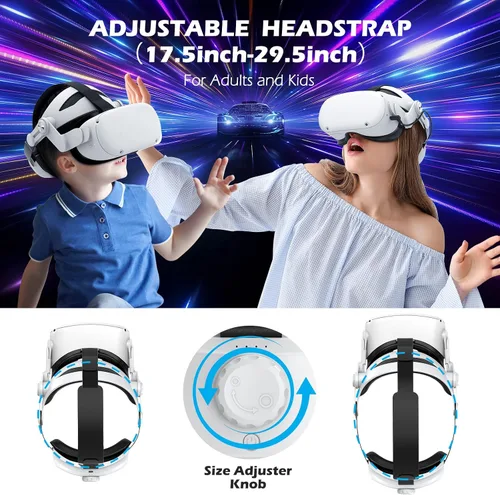 Vista 6 de YOGES Battery Head Strap Compatible with Oculus Quest 2 Accessories, Rechargable Adjustable Headstrap for VR Headset Compatible with Meta Quest 2
