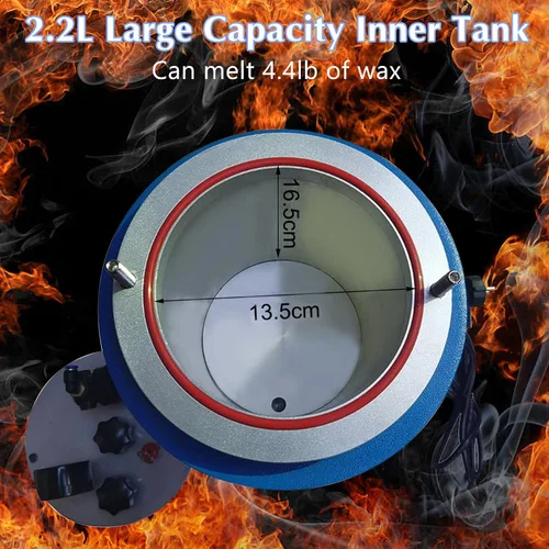 Vista 7 de Inyector de cera de 2.2L, máquina de inyector de cera de 500W, Máquina de fundición de cera de temperatura ajustable 86.0 °F-230.0 °F, Máquina