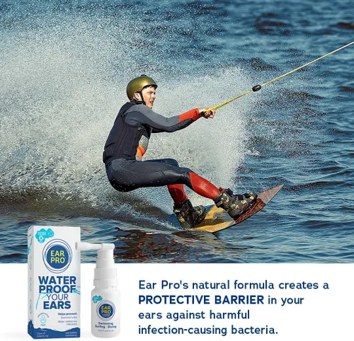 Vista 6 de EarPro - Aerosol natural para oídos para niños y adultos (0.7 onzas líquidas), bloquea el agua antes de nadar, surfear o bucear, reemplaza