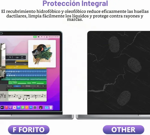 Vista 4 de F FORITO Paquete de 2 protectores de pantalla anti luz azul compatibles con MacBook Pro 2022 de 13 pulgadas con chip M2 y MacBook Air de 13