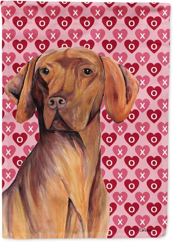 Vista 361 de Caroline's Treasures SS4484GF Bandera de jardín con diseño de bulldog inglés y corazones para el Día de San Valentín, bandera decorativa para patio