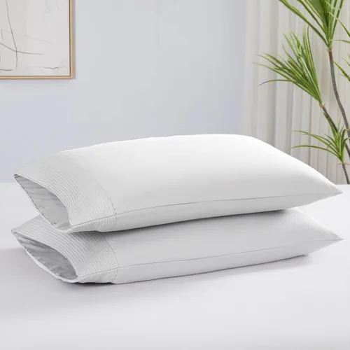 Vista 9 de Southshore Fine Linens® - Vilano® Springs - Par de fundas de almohada plisadas, color negro, estándar (Queen)